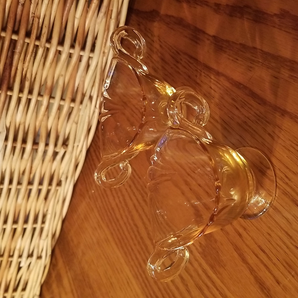 2 Heisey Glass Yellow Sugar Bowls, individual size